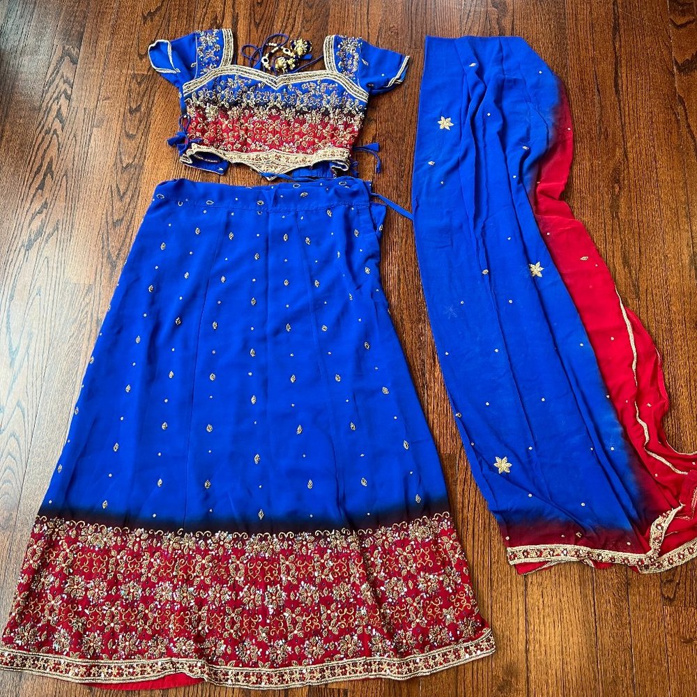 Red and Blue lengha